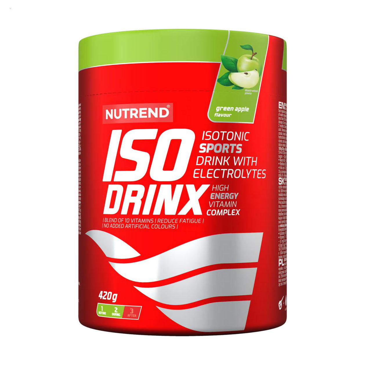 Ізотонік Nutrend Isodrinx Зелене яблуко, в порошку, 420 г